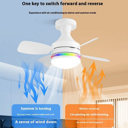 LED E27 Ceiling Fan Light Dimmable with Remote Control 3-Speed RGB Mood Lighting 3 Color Temperature Quiet Operation