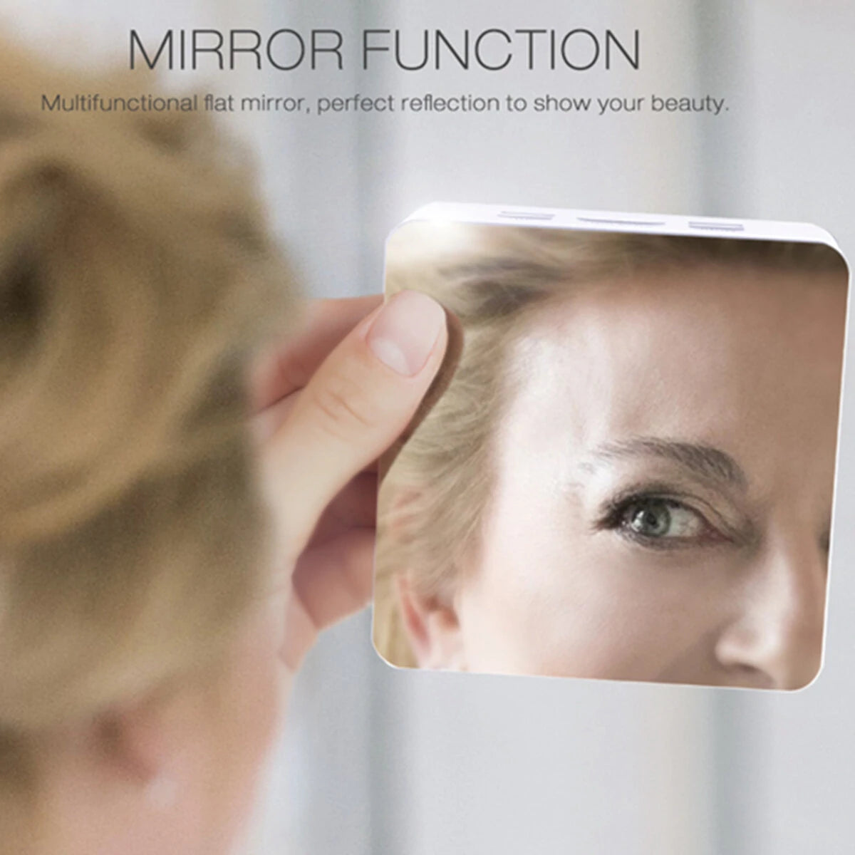 Digoo Wireless USB Mirror Alarm Clock LED Digital Therometer Temperature Night Mode Black DG-DM1