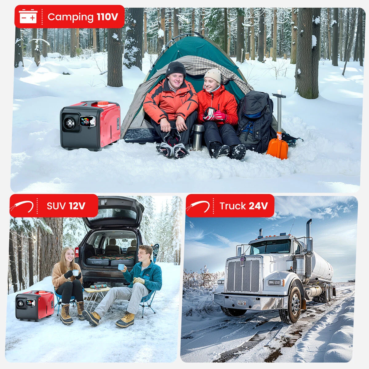 KROAK 5-8KW K-H 12V 24V Diesel Air Heater Thermostat With dapter For Van Trucks RV