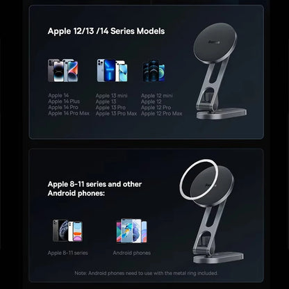 Baseus Magnetic Car Phone Holder modely / 3y Car Central Control Screen Foldable 360 Degree Rotation Metal Car Mount For iPhone 12 13 14 Pro Max