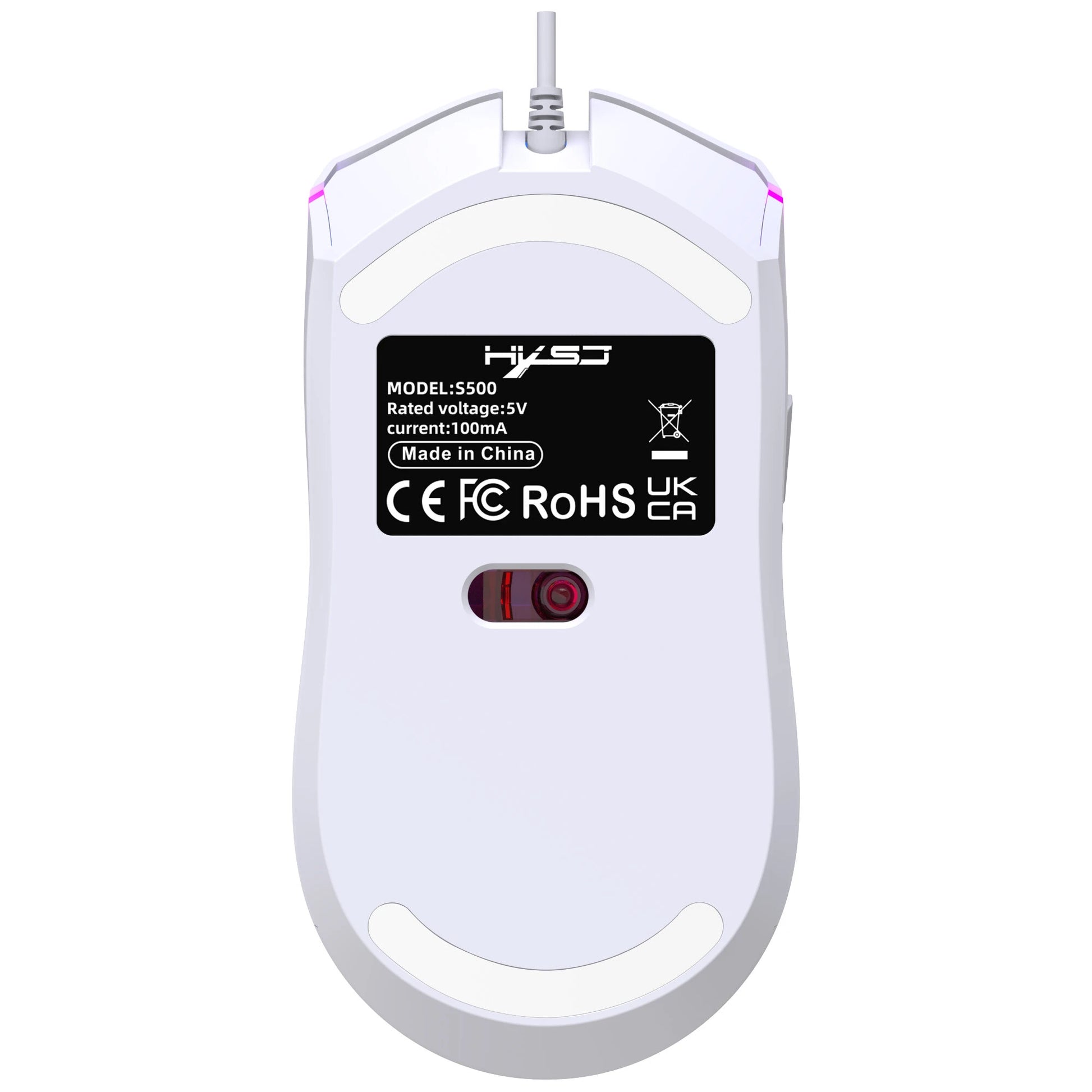 HXSJ S500 Wired Gaming Mouse Hollow Design 6400DPI RGB Backlight 6-Keys Ergonomics PC Office Computer Gamer Mice