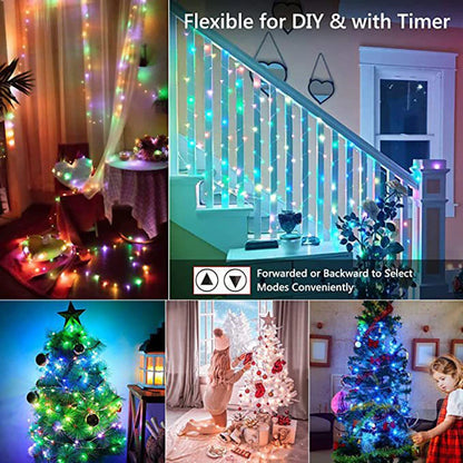 LIXINCORDA 5m~20m Smart RGBIC LED String Lights Music Sync IP68 Waterproof APP/Remote/Voice Control With Alexa/Google Christmas Decoration