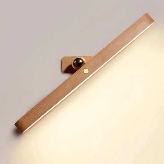 Cordless Mirror Front Light USB LED Night Light Makeup Light Wooden LED Night Light USB Magnetic Mirror Fill Light Touch Wall Lamp Kitchen Cabinet Light Bedside Lamps