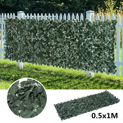 Green Outdoor Faux Plant Ivy Leaf Privacy Screen Fence Garden Yard