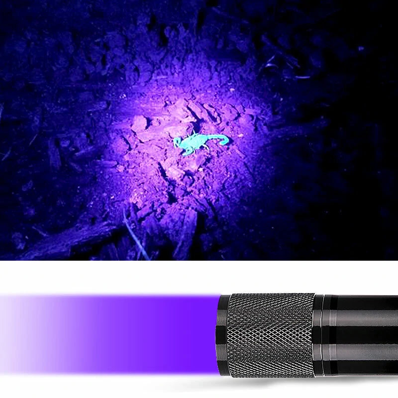 BIKIGHT U01 9x LED Violet Light Multifunction UV LED Flashlight Fluorescence Detection Pen AAA
