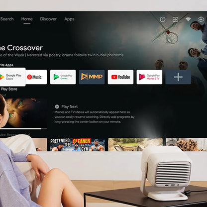 JMGO N1 1080P FHD Android TV Projector 750 ISO Lumens 150 Inch Screen Triple Laser Home Theater Support WiFi 6 & BT5.0 Gimbal Automatic Image Correction Built-in 2x5W Dynaudio Speakers 3D Projector Home Cinema