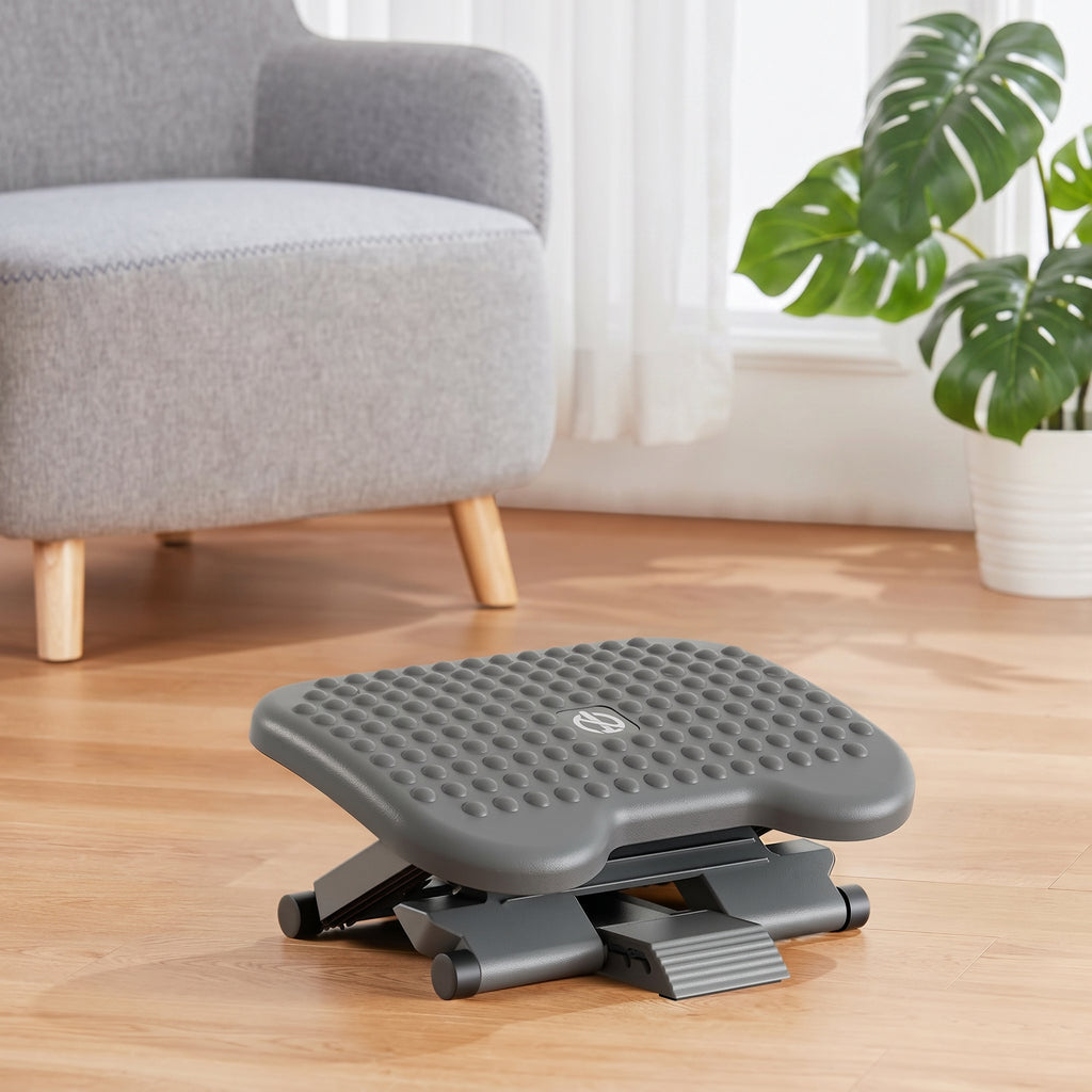 Ergonomic Under-Desk Foot Rest with Massage Rollers