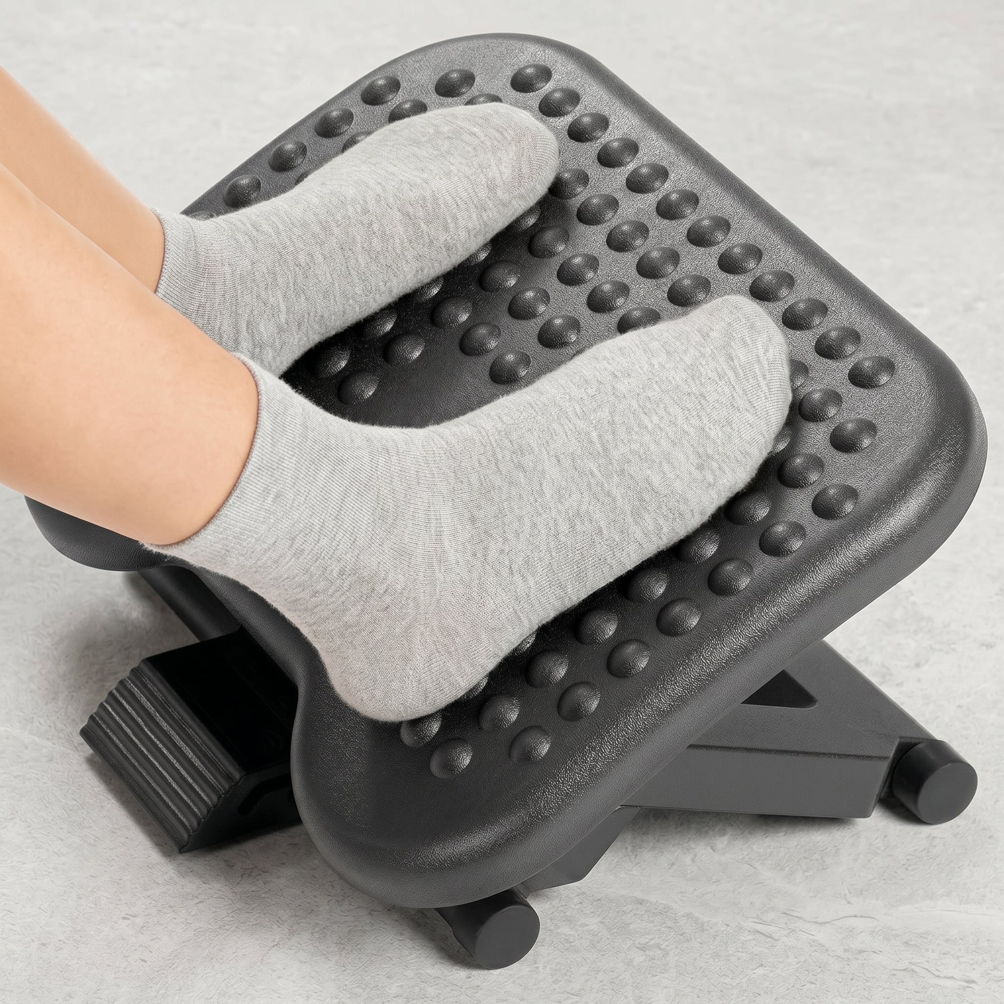 Ergonomic Under-Desk Foot Rest with Massage Rollers