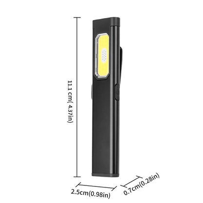 Multi-functional Super Bright LED Mini Flashlight Dual Source USB Rechargeable Work Lamp High Brightness For Camping Hiking Magnetic Back Clip Light for Work Emergency