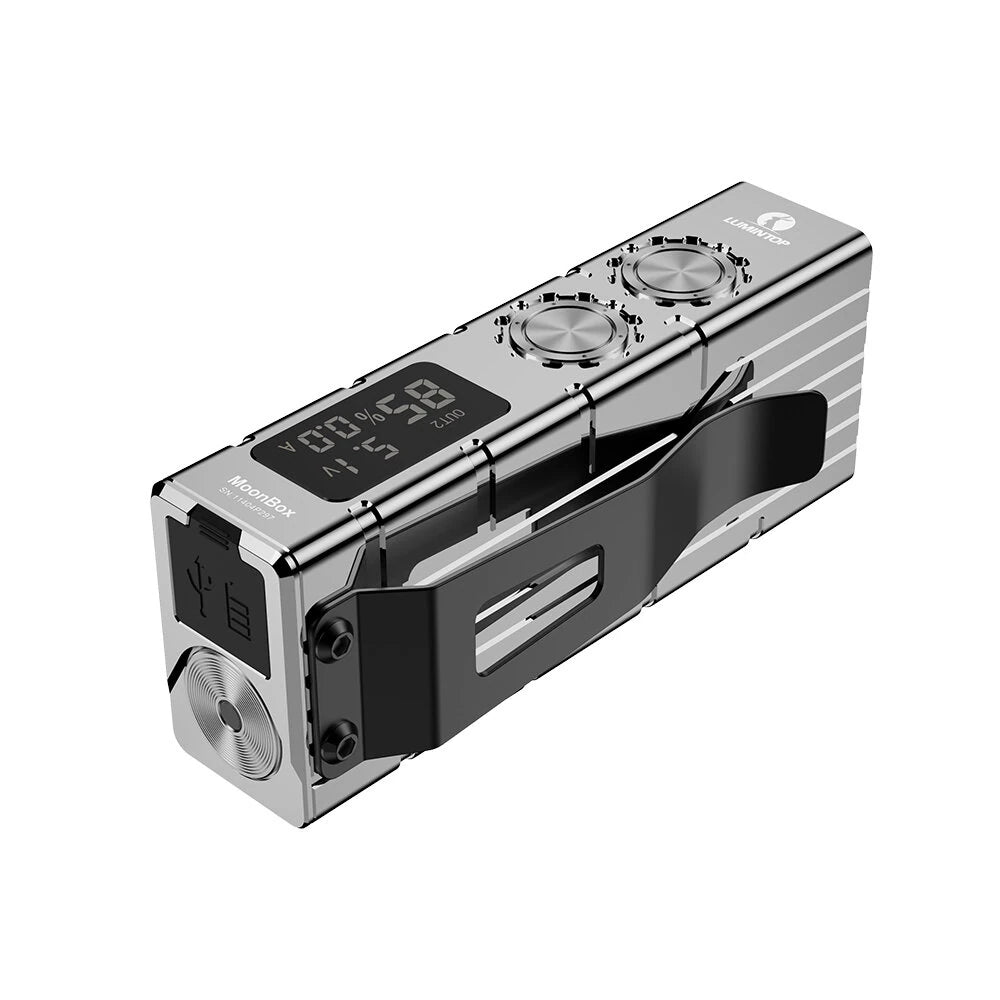 Lumintop Moonbox 10000 Lumens LED Screen 21700 Flashlight with Sideliht TYPE-C USB Rechargeable Flood Portable Clip Torch Transparent Version / Side Light Version