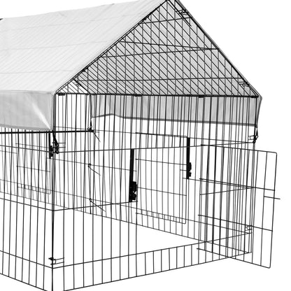 PawGiant 130'' Poultry Chicken Coop Hen House Hutch Backyard Run Nesting Box Outdoor Cage