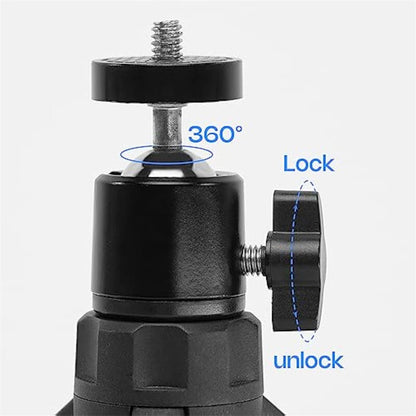 YG300 360 Gimbal Rotary Projector Stand Bracket 180mm Height 92g Lightweight Alloy ABS Projector Stand 90 Tilt Quick Lock Universal Mount for Camera Phone Webcam