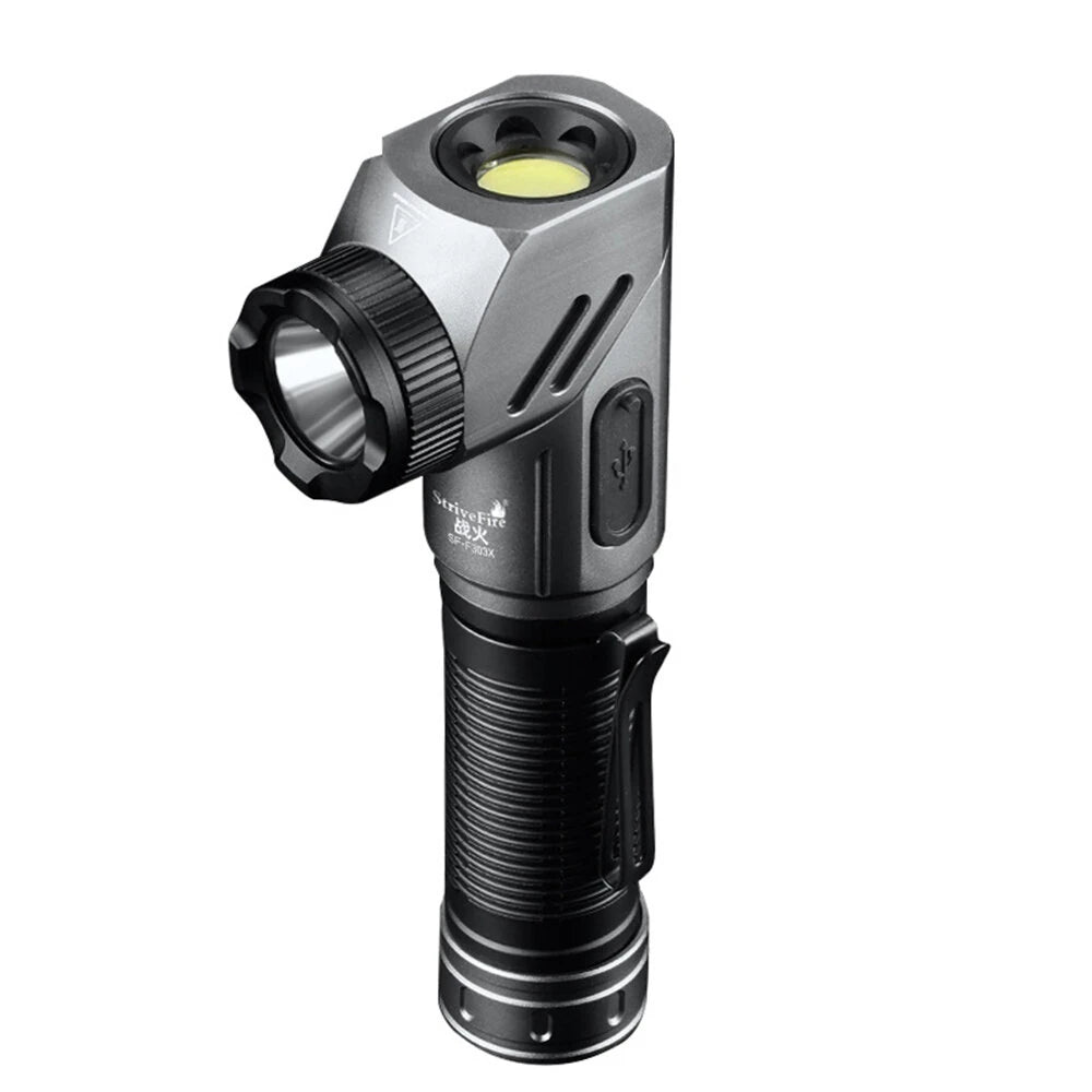 Bikight 1500 Lumens L-shape 21700 LED Flashlight 90 Swivel Emergency Magnetic Work Lamp 21700 Rechargeable Flash Light Outdoor Tactical Corner Light LED Torch