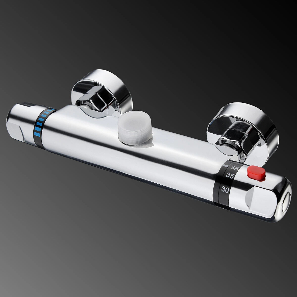 Bathroom Wall-mount Brass Thermostatic Shower Valve Bath Mixer Shower Control Valve Bottom Faucet 3/4" Thread Connector