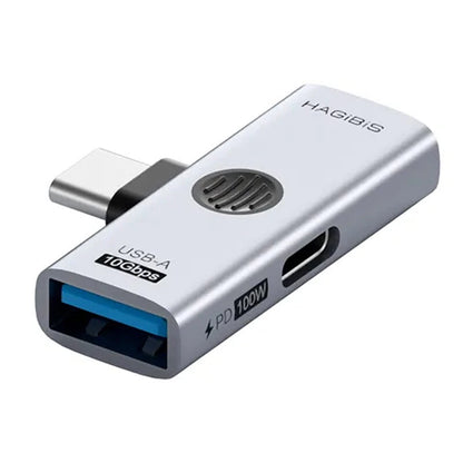 Hagibis TUA08 2-in-1 USB-C Adapter Type-C to USB-A+PD100W 10Gbps High Speed Data Dongle Adapter for Laptop Phone Tablet