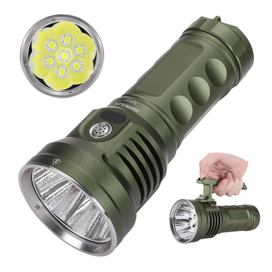 Astrolux MF07 7*SFH55.2 LED 21000LM Powerful Search Monsters Flashlight with 46950 Battery Max 618M Throw Flashlight 15 Days Runtime Type-C USB Rechargeable Powerful LED Torch for Outdoor Adventure Hiking Camping Searching Fishing