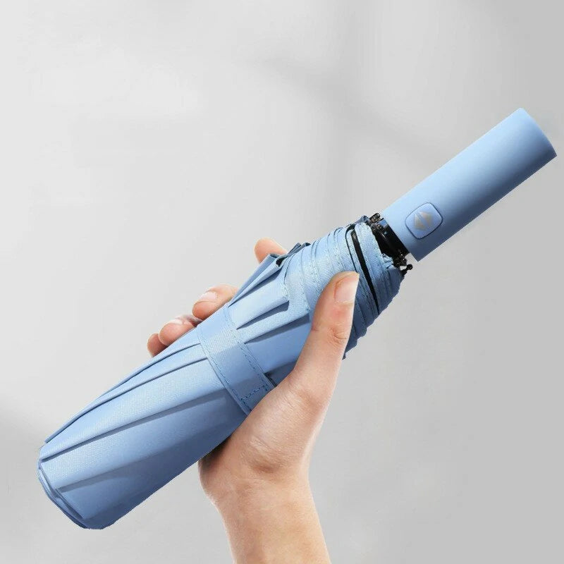 AGSIVO Travel Automatic Folding Umbrella Sun and Rain 10 Ribs Reinforced Windproof UPF 50+ UV Protection Auto Open Close For Men and Women