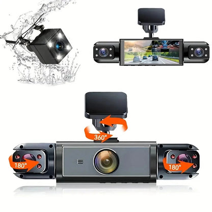4 Lens Car Dash Cam Front Back Left Right Driving Recorder DVR Motion Detection Loop Recording Night Vision Mobile App Wide Angle Camera With / Without Wifi