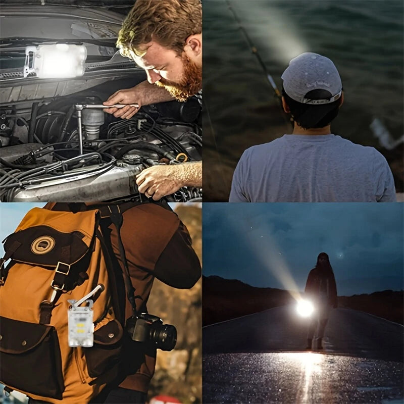 Mini Multifunctional Hat Clip Light Dual Light Source Pocket Flashligh LED Headlight For Outdoor Night Fishing Camping Hiking Emergency Light