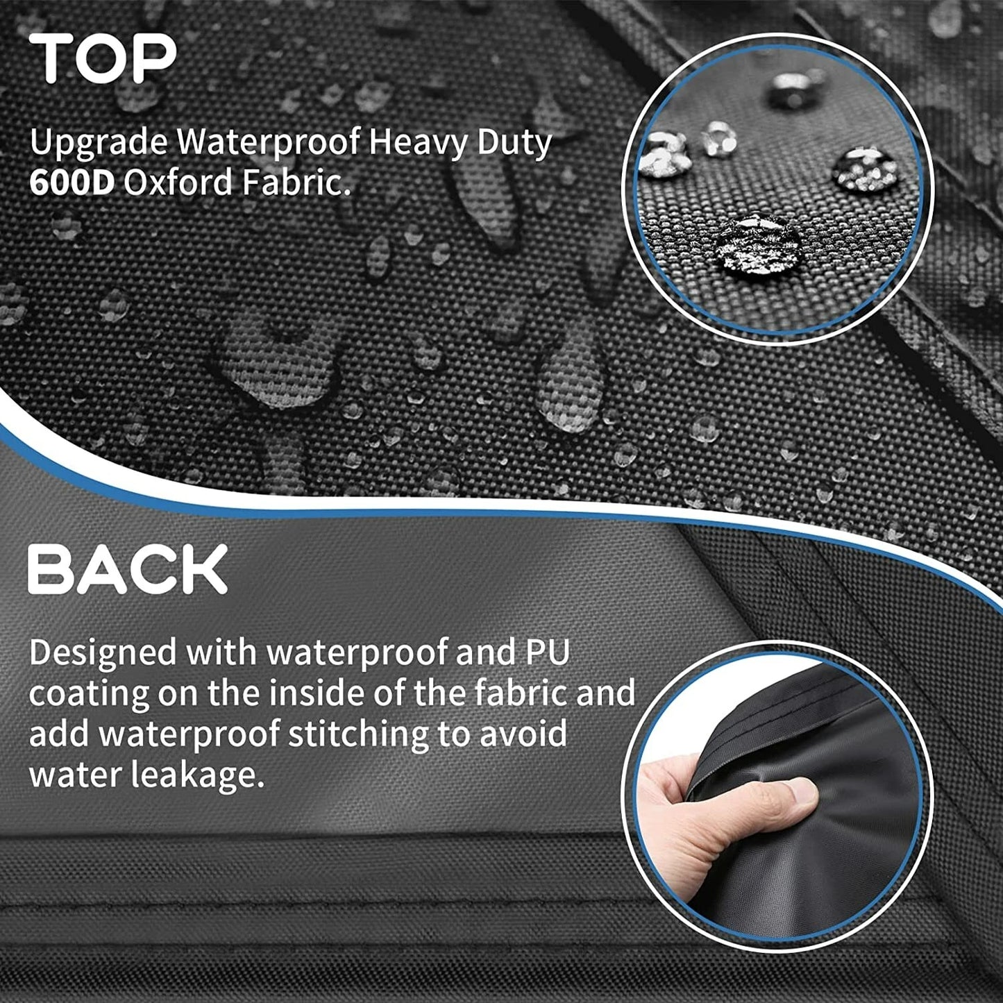 GARPROVM Garden Furniture Cover 350x260x90 Garden Table Cover 600D Heavy Duty Oxford Polyester Outdoor Patio Rectangular Cover