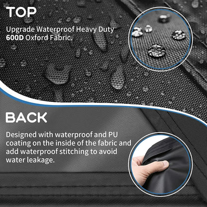 GARPROVM Garden Furniture Cover 350x260x90 Garden Table Cover 600D Heavy Duty Oxford Polyester Outdoor Patio Rectangular Cover