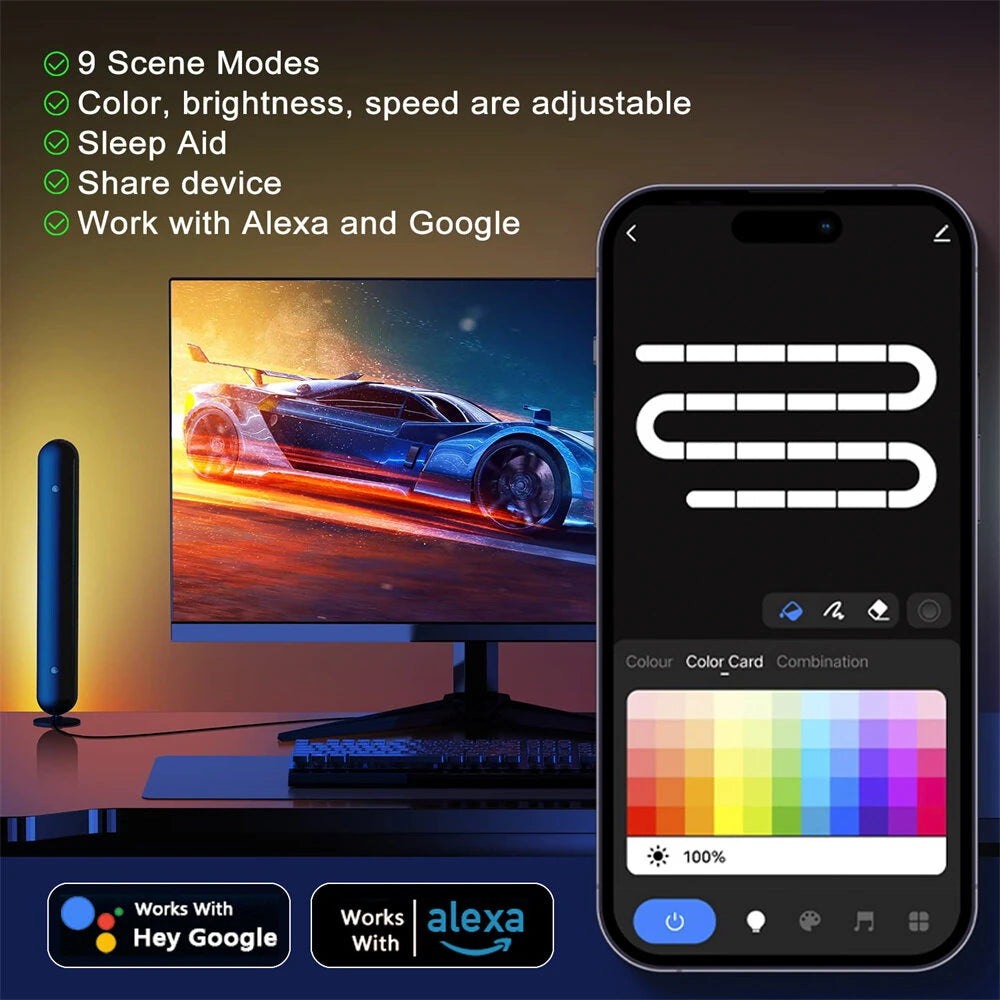 Elfeland Smart RGB Pickup Light with Remote Control USB Music Rhythm Light for Room Bar Desktop Christmas Atmosphere Lamp Decor