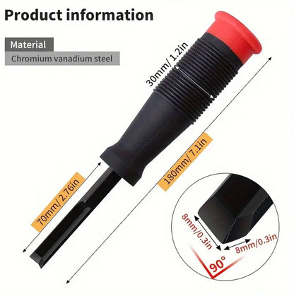 90 Right Angle Corner Chisel Mortise Chisel High Carbon Steel Blade Plastic Handle 2.76 Inch Depth for Door Installation Wood Carving Framing Woodworking Tools