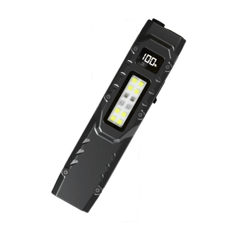 Bikight DT007 1200LM Portable Tactical Flashlight With Side Floodlight Double Tail Swich Ultra Bright Mini LED Torch Rechargeable Outdoor Hiking Camping Fishing Lamp