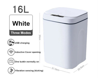 AGSIVO 16L Smart Induction Touchless Trash Can Waste Bin With Motion Sensor and Rechargeable Battery For Kitchen Bedroom Bathroom Office
