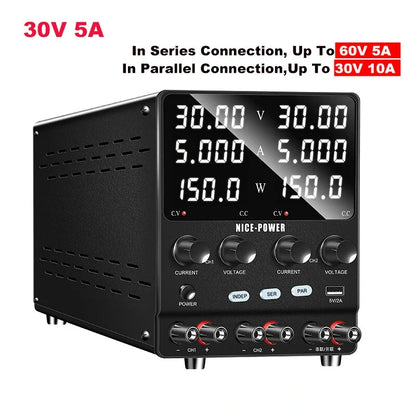 KUAIQU SPS-2KD Dual-Channel DC Power Supply Series Parallel Independent Triple Output Function Bench Power 120V 60V 30V