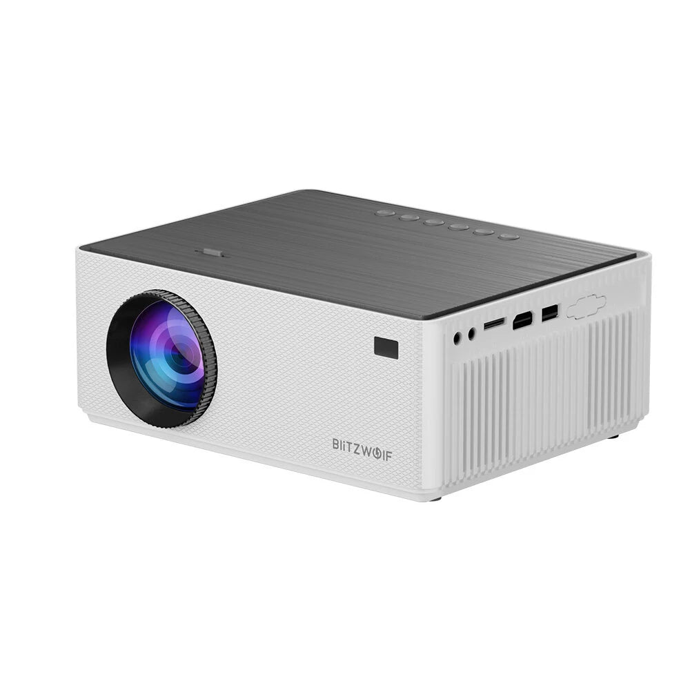 BlitzWolfBW-V8 FHD Projector LCD LED Android 11.0 OS 480ANSI Lumens 4D Keystone Correction Dual-5G WIFI 4K Decoding Digital Zoom Mini Portable Projector Outdoor Movie