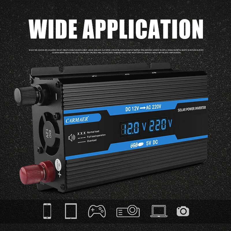 350W Modified Sine Wave Inverter 12V DC To 220V DC Solar Power Inverter With Dual Digital Display