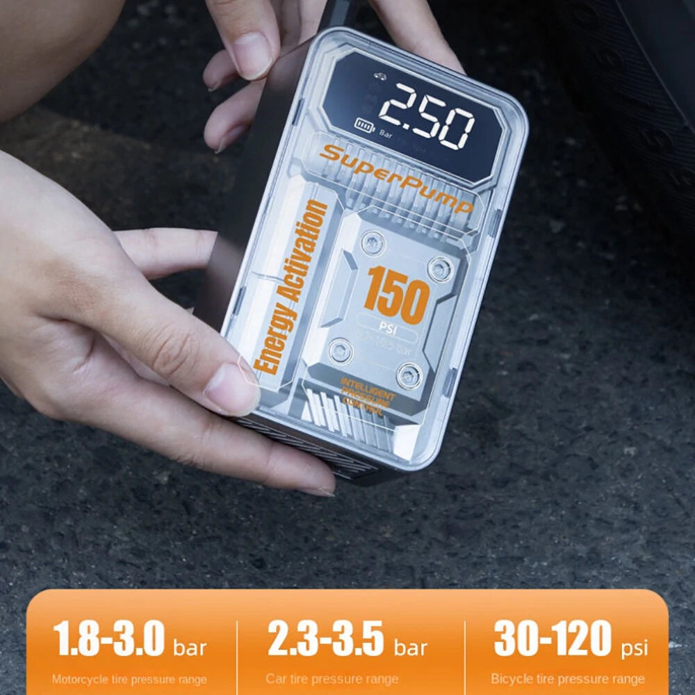 4000mah 150PSI Digital Display Portable Car Air Inflator Motorcycles Bicycle Tyre Wired Inflatable Pump