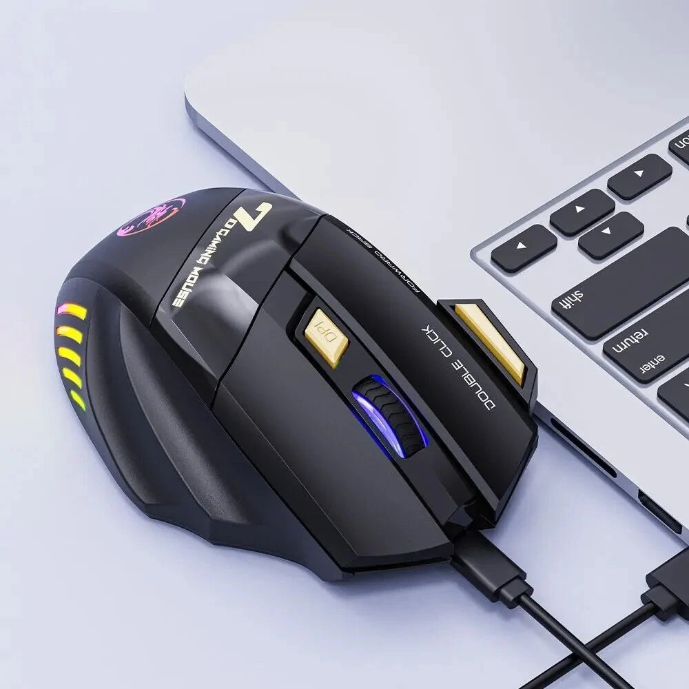 Wireless Gaming Mouse USB IMICE GW-X7 3200DPI Wired/Dual Mode BT+2.4G Rechargeable 7 Keys Silent Mouse 7-color Breathing LED
