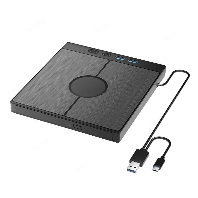 7 in 1 External CD/DVD Drive CD Burner with 2 USB/Type-C Ports USB 3.0 Portable CD/DVD Burner 1 TF/SD Card Slots Optical Drives for Laptop PC DVD Burner