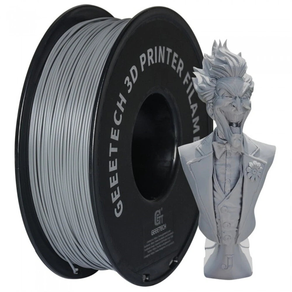 [EU Direct]Geeetech PLA 3D Printer Filament 1.75mm Grey Silver 1kg Spool Accurate Printing Material High Quality FDM Printer Filament