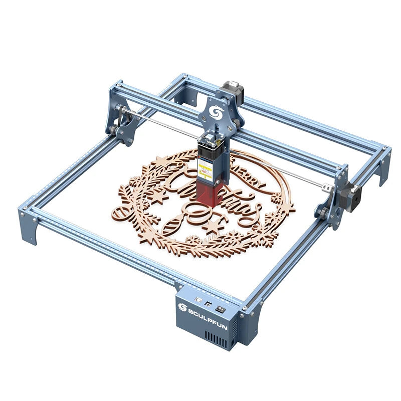 [EU Direct] SCULPFUN S9 Pro 10W Laser Engraving Machine High-precision Wood Acrylic Laser Engraver Cutter 400x410mm Work Area Full Metal Structure Quick Assembly Design Thin Laser Beam Shaping Technology for Cardboard Fabric Bamboo