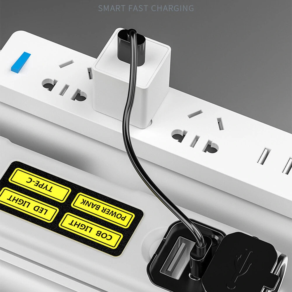 XPG COB LED Flashlight 2000mAh 7Gear Double Light Source Flashlight Mini Torch Magnet Emergency Power Bank Portable Outdoor Camping Light