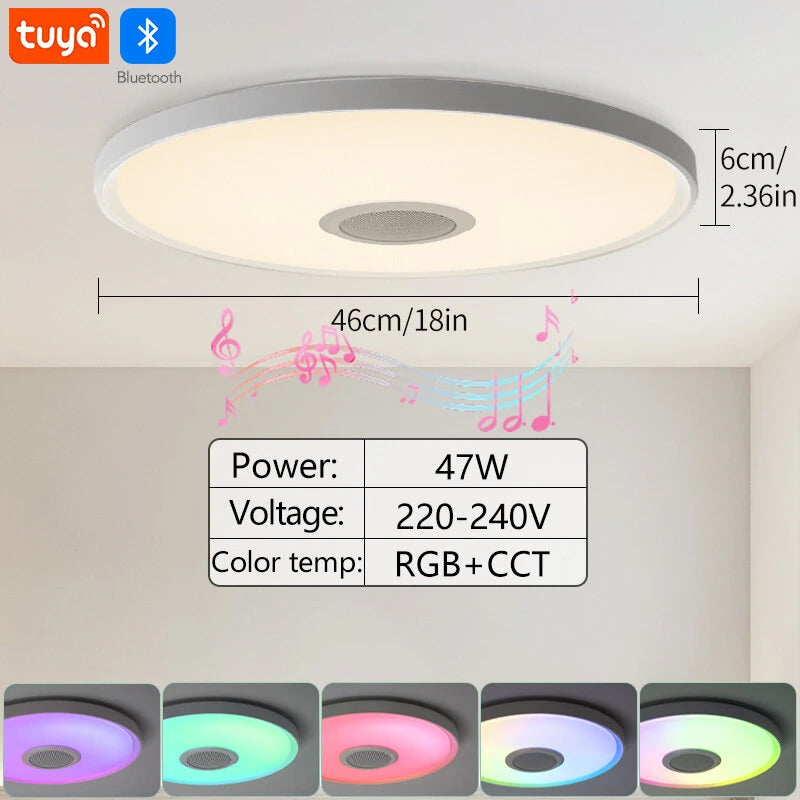 [EU Direct] Elfeland 45W 37cm/ 47W 46cm Music Ceiling Light with Built-in Bluetooth Speaker RGB+CCT 16 Million Colors Stepless Dimming Remote Control & APP Control