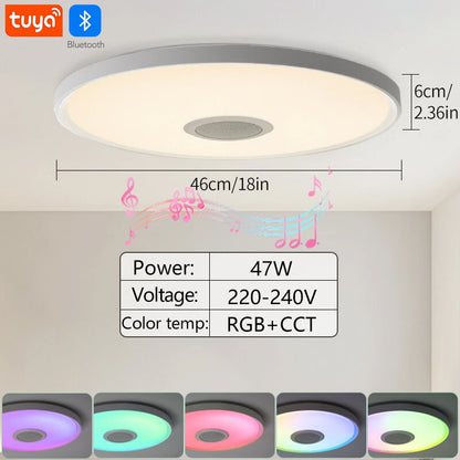 [EU Direct] Elfeland 45W 37cm/ 47W 46cm Music Ceiling Light with Built-in Bluetooth Speaker RGB+CCT 16 Million Colors Stepless Dimming Remote Control & APP Control
