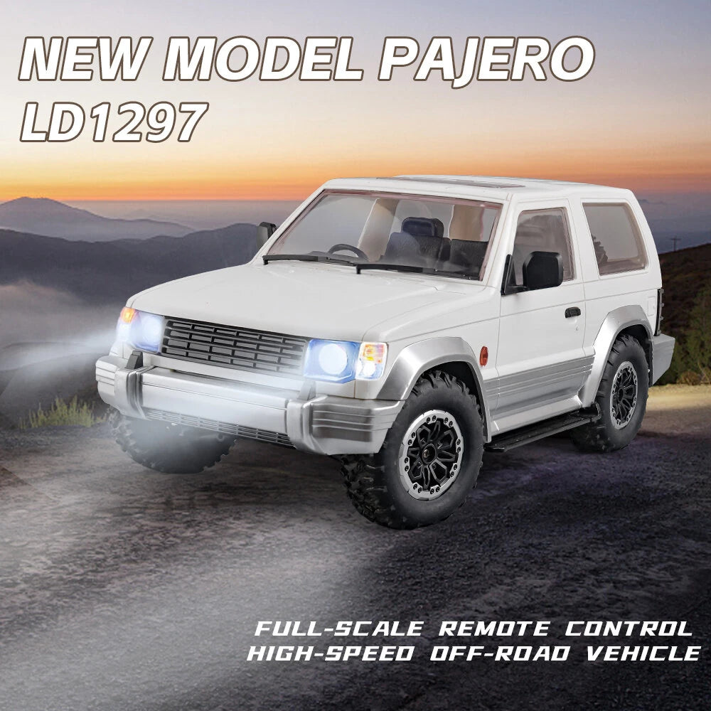 LDRC 1297 RTR Pajero 1/14 4WD RC Car LED Light Off-Road Truck Climbing Rock Crawler Full Proportional Vehicles Models Remote Control Toys
