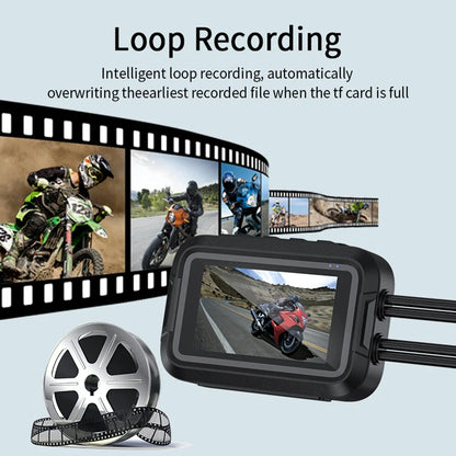 Motorcycle DVR 3.0 inch IPS Dual 1080P Full HD Full Body Waterproof Moto Camera WiFi GPS Dash Cam Front Rear Driving Video Recorder