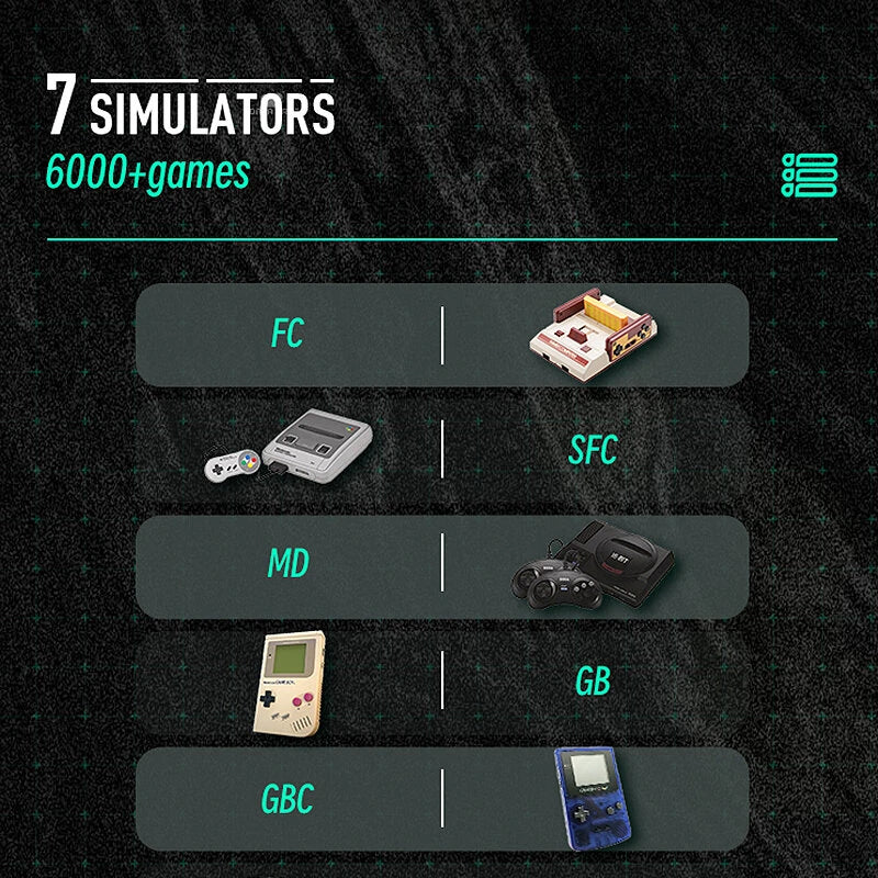 DATA FROG SF2000 Classic Retro Portable Mini S7 Game Console with Joystick 3 inch IPS Handheld Game Console Player Built-in 6000 Games Retro Games Support AV Output