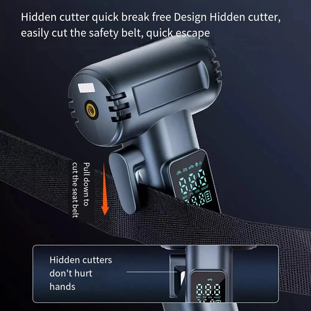 150 PSI Portable Car Inflator Pump Cordless Car Air Pump Electric High Pressure Tire Inflator Built-in Pressure Gauge