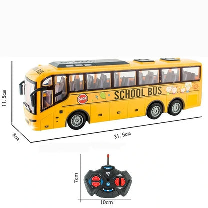 27hz Kids Rc Car Remote Control Electric School Bus with Light Tour For Children Toys Gift