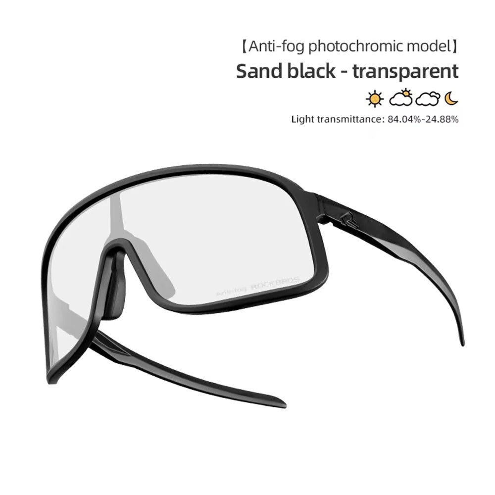 ROCKBROS SP350 Photochromic Cycling Goggles Anti-Fog HD Large-frame Lens Outdoor Sports UV400 Protection Sunglasses
