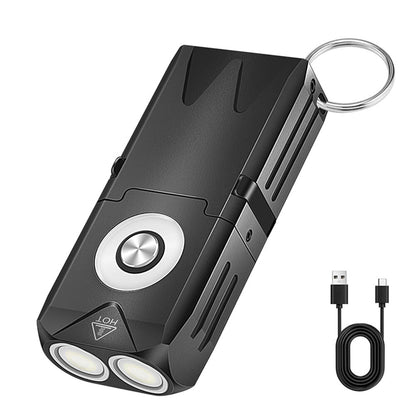 SEEKNITE EV15 650 Lumens Portable Outdoor Emergency Magnetic EDC Flashlight - White Light + RGB Aluminum Alloy Keychain Light with Type-C Rechargeable LED Keychain Light