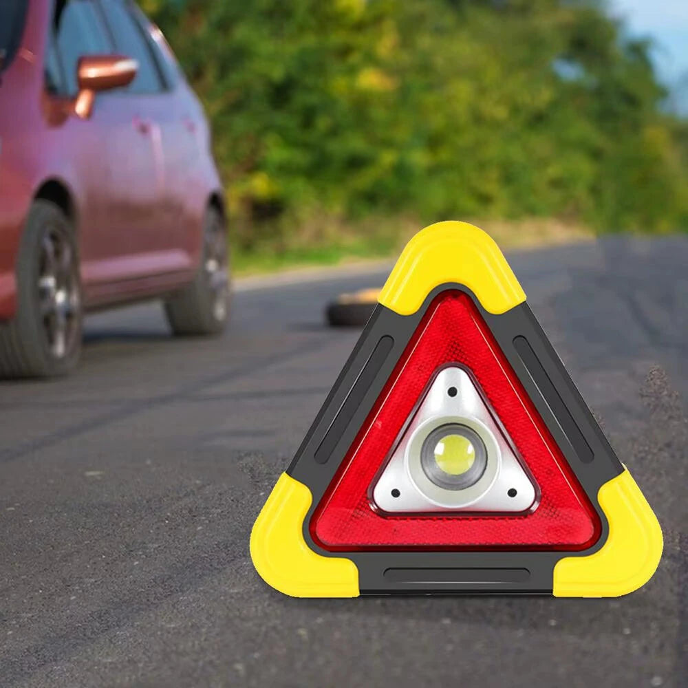 LED Triangle Warning Sign Night Light Warning Lamp Work Light Solar Powered Triangle Warning Sign Lamp With 4  Light Modes