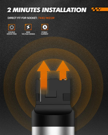 SEALIGHT J1 7440 12V 8.5W 1000LM 3030SMD 6500K White LED License Plate Car Reverse Light Plug And Play