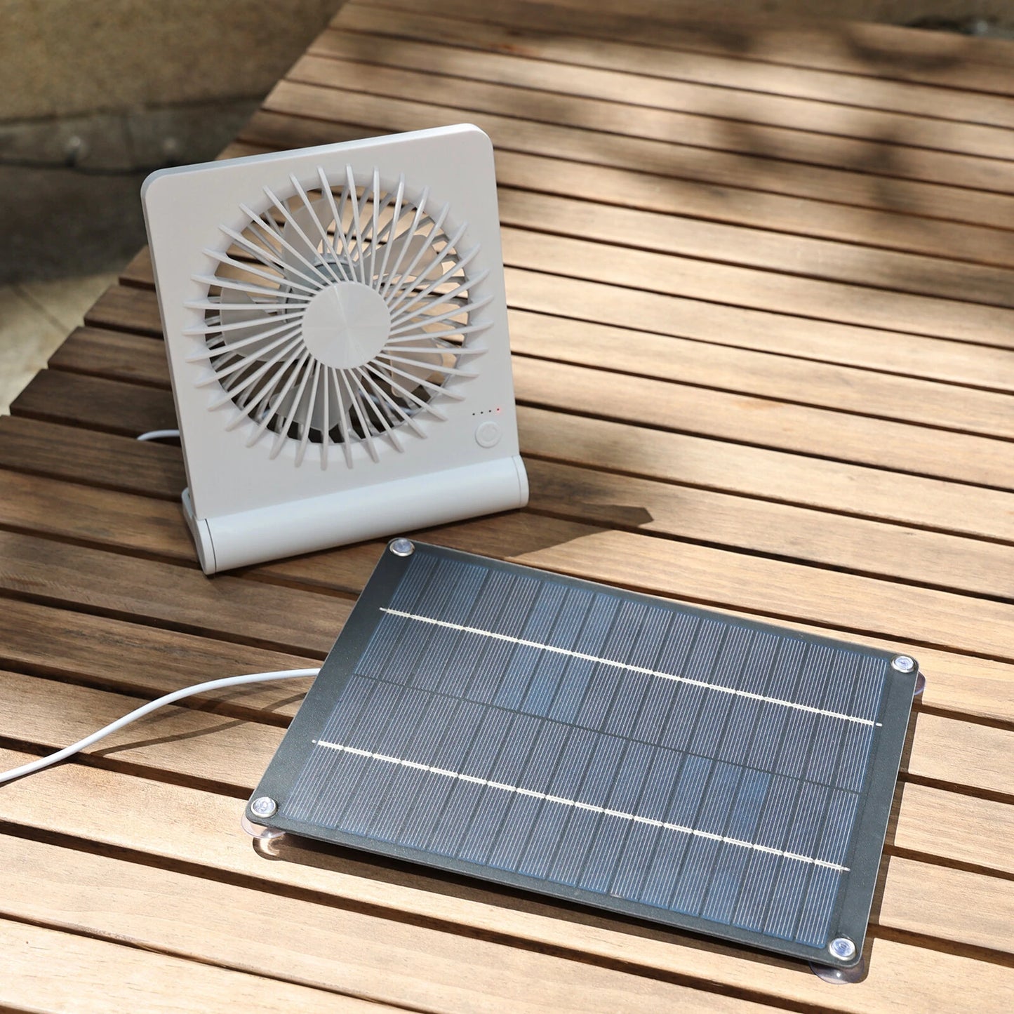 3 Speeds 5V 6W Portable Rechargeable Fan Battery Operated Fan Solar Panel Powered For Household Camping Travel Outdoor